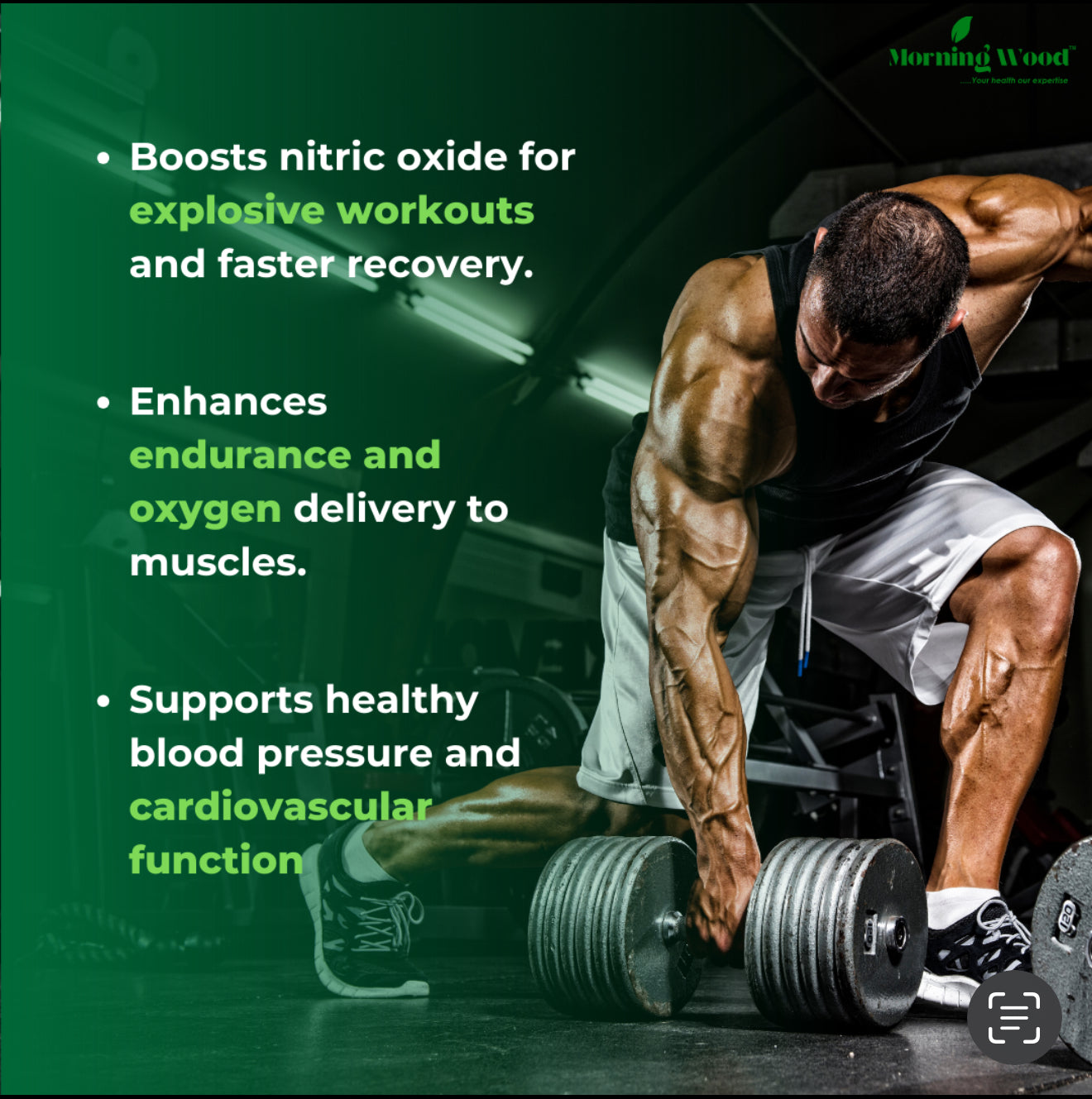 Morningwood Nitric Oxide Supplements - Benefits for Men | Natural NO Booster for Muscle Growth, Blood Flow & Performance