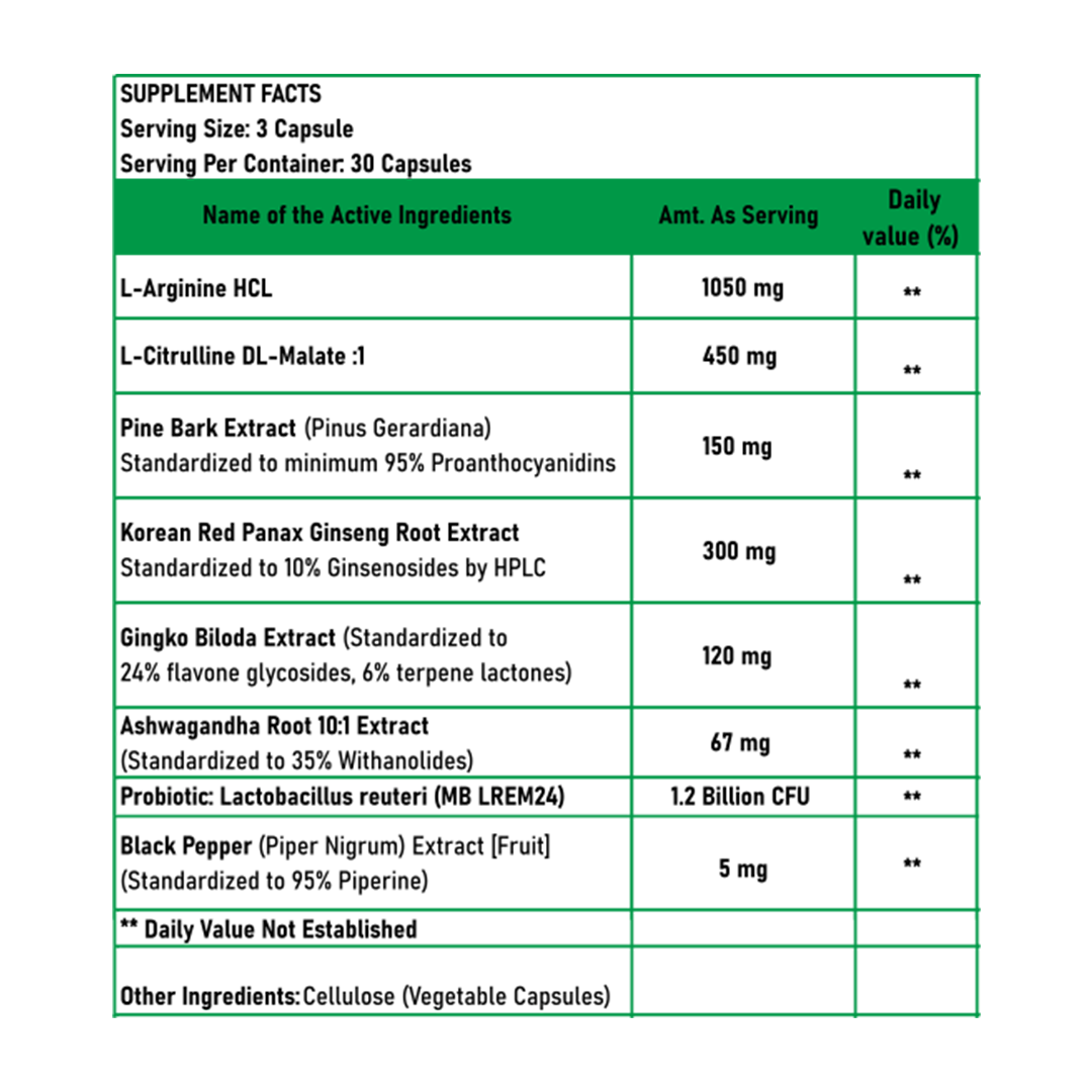 L-Arginine Capsules 1000mg | Lycopene Ubidecarenone Zinc Selenium Folic Acid | L-Arginine Capsules Benefits | Morningwood Supplements