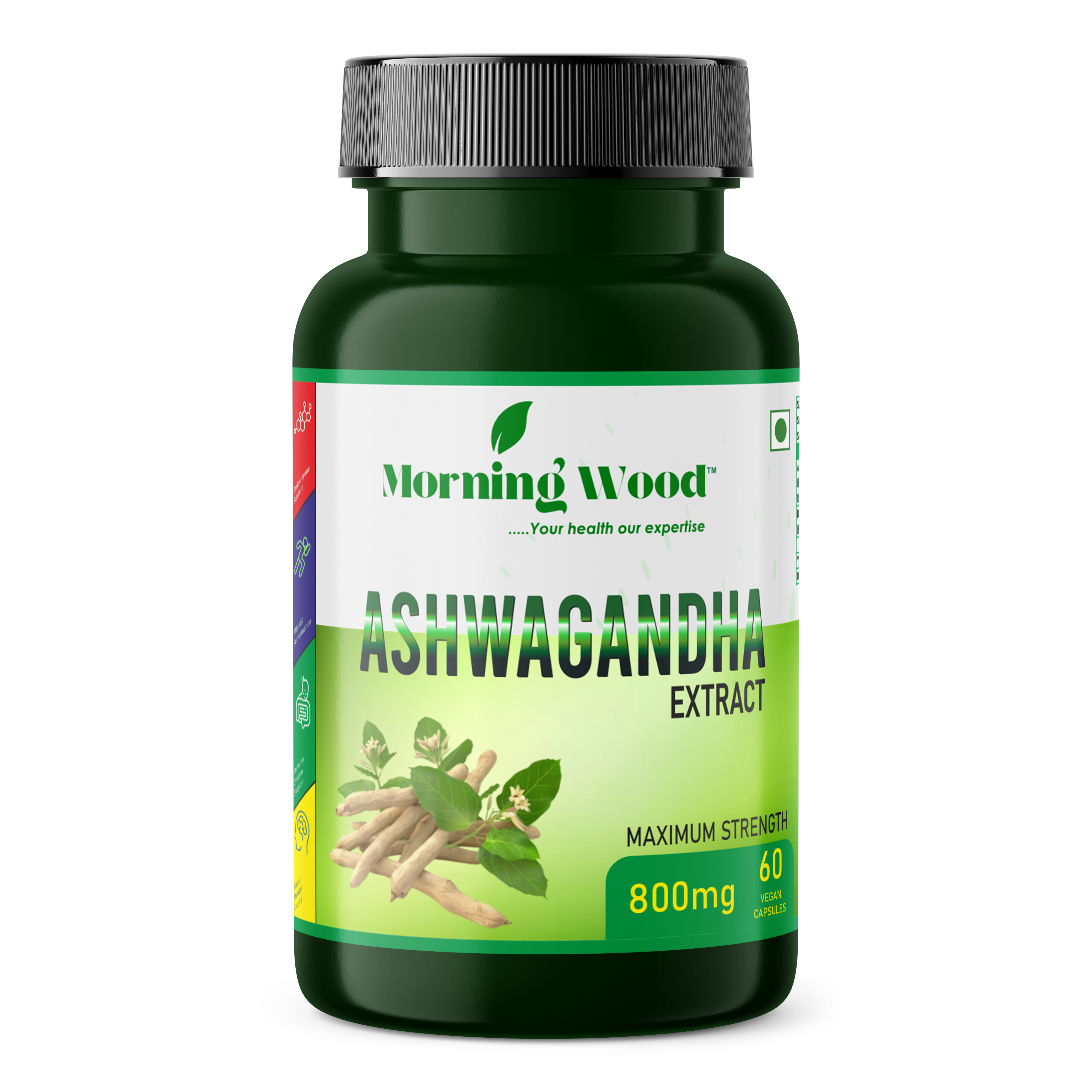 Morningwood Premium Ashwagandha Extract Capsules - Natural Stress Relief & Energy Support Supplement