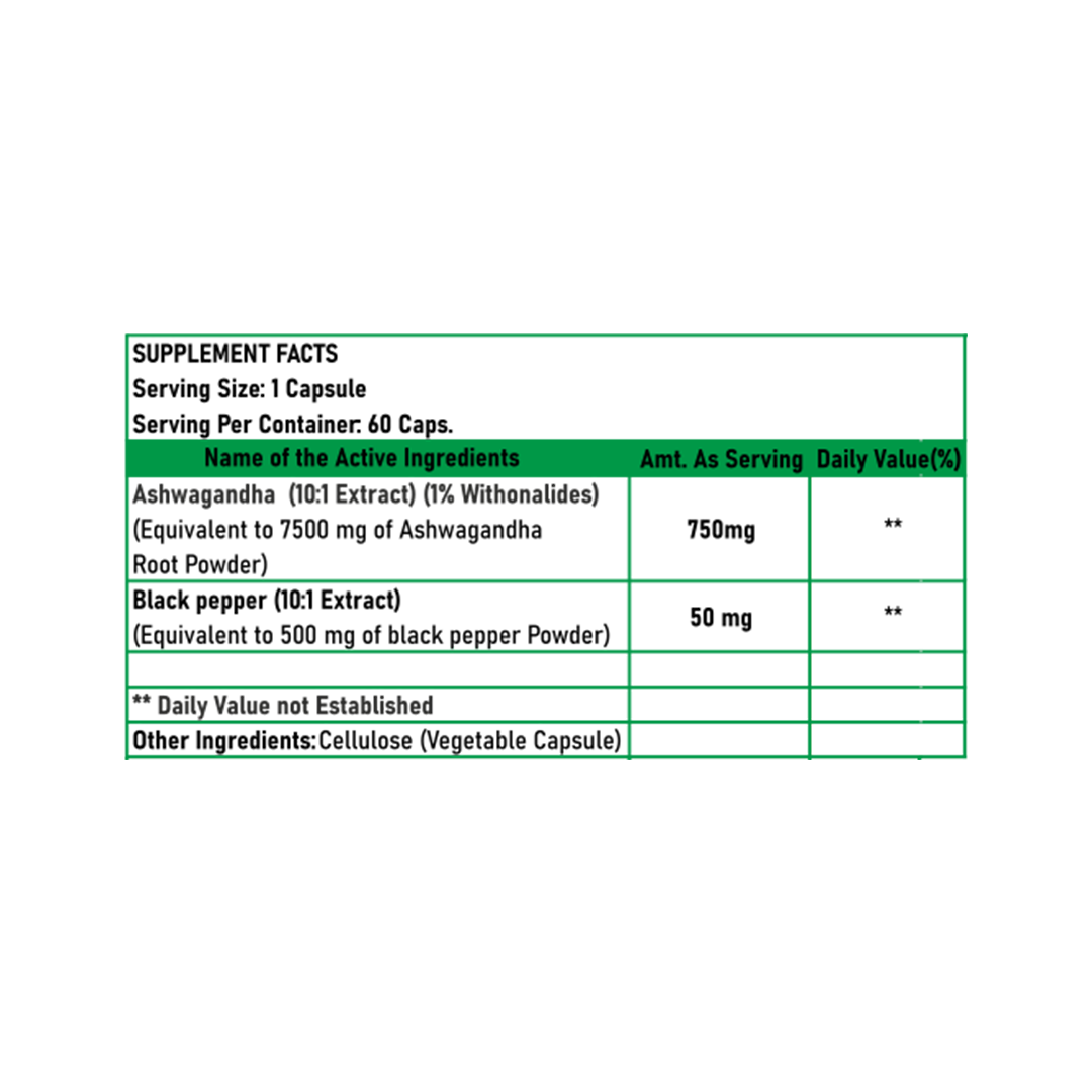 Morningwood Premium Ashwagandha Extract Capsules - Natural Stress Relief & Energy Support Supplement