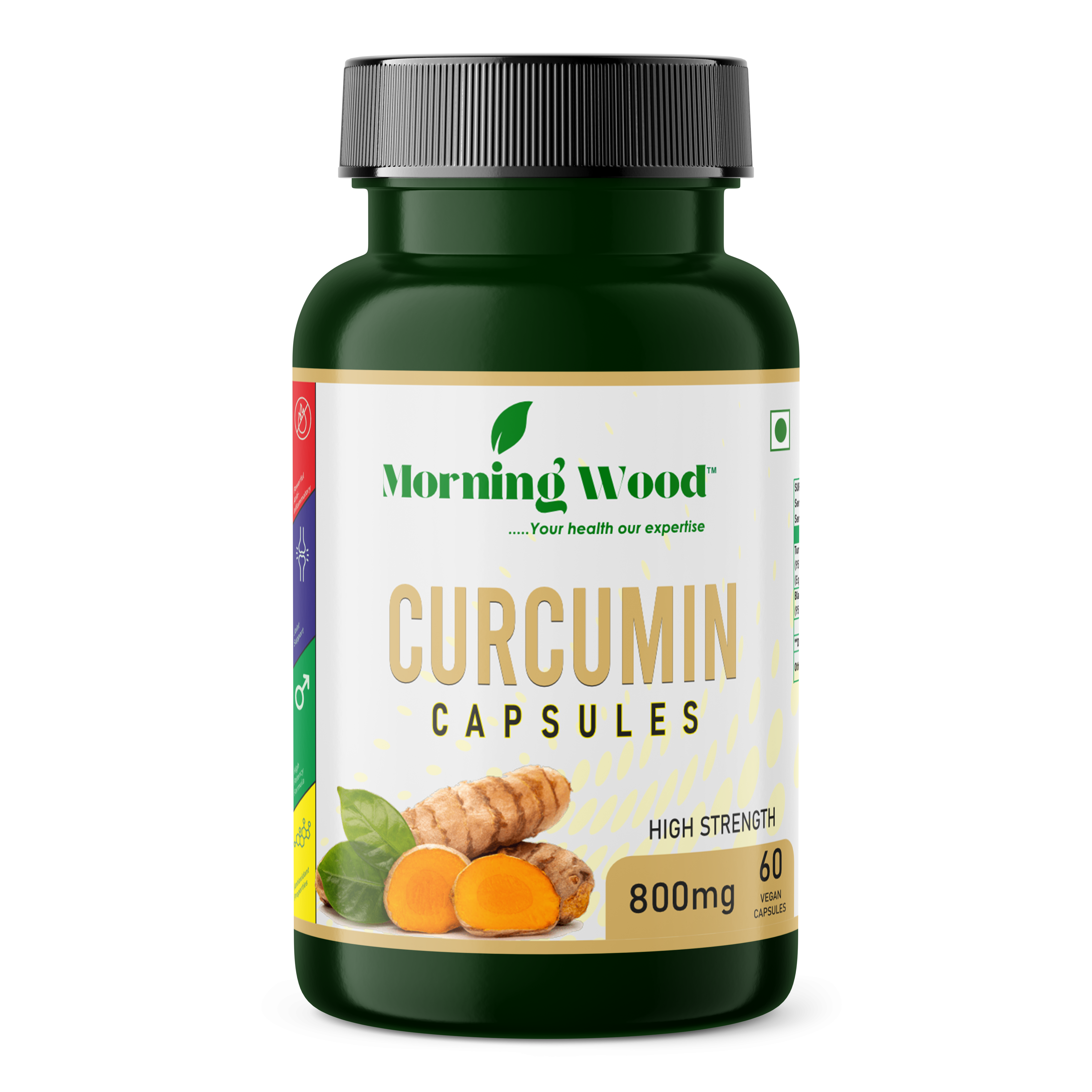 Morningwood Premium Curcumin Capsules 500mg - Best Curcumin Capsules in India | Natural Turmeric Extract for Joint Health & Immunity