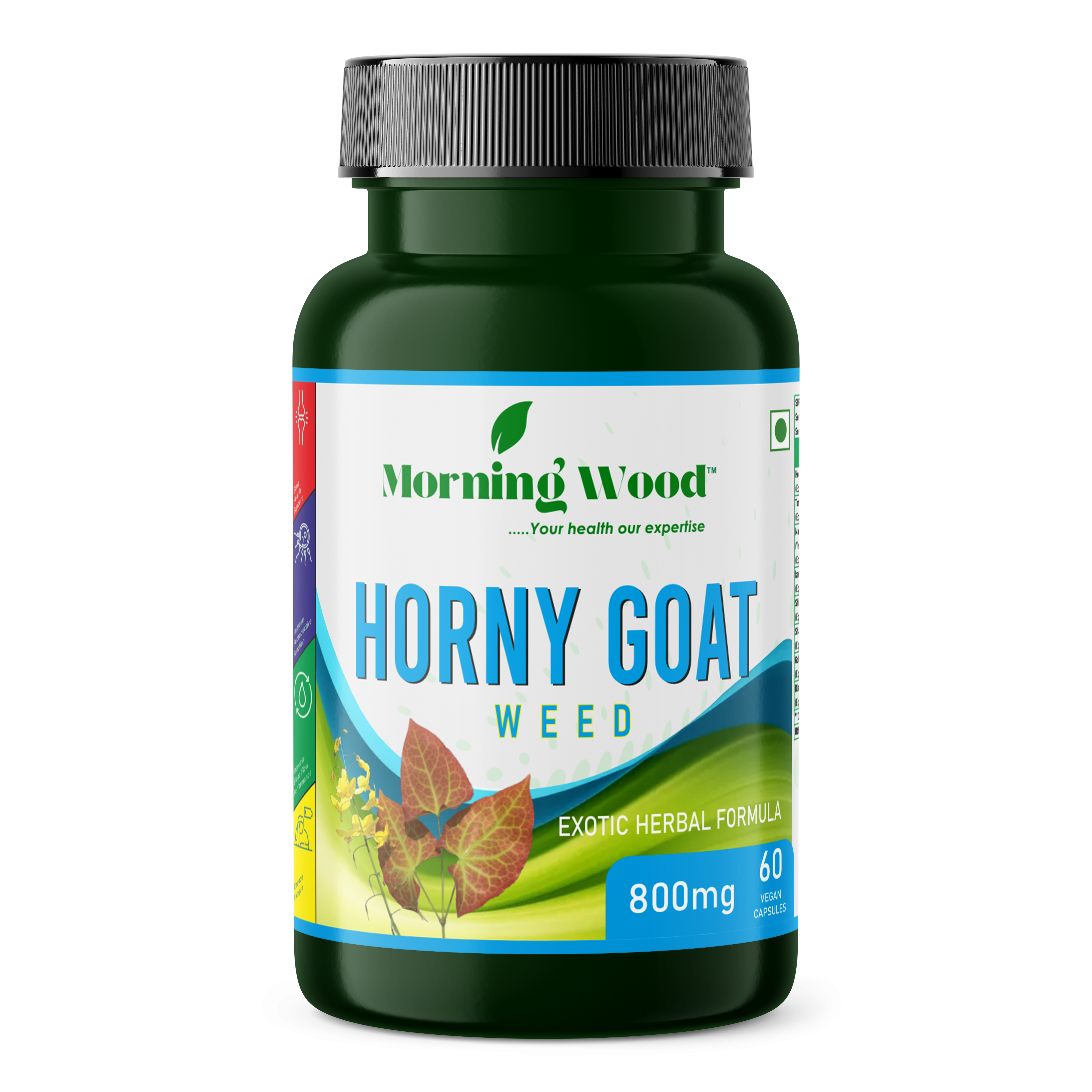 Morningwood Horny Goat Weed Capsules for Men - Natural Energy & Libido Support | Premium Epimedium Extract for Sexual Wellness