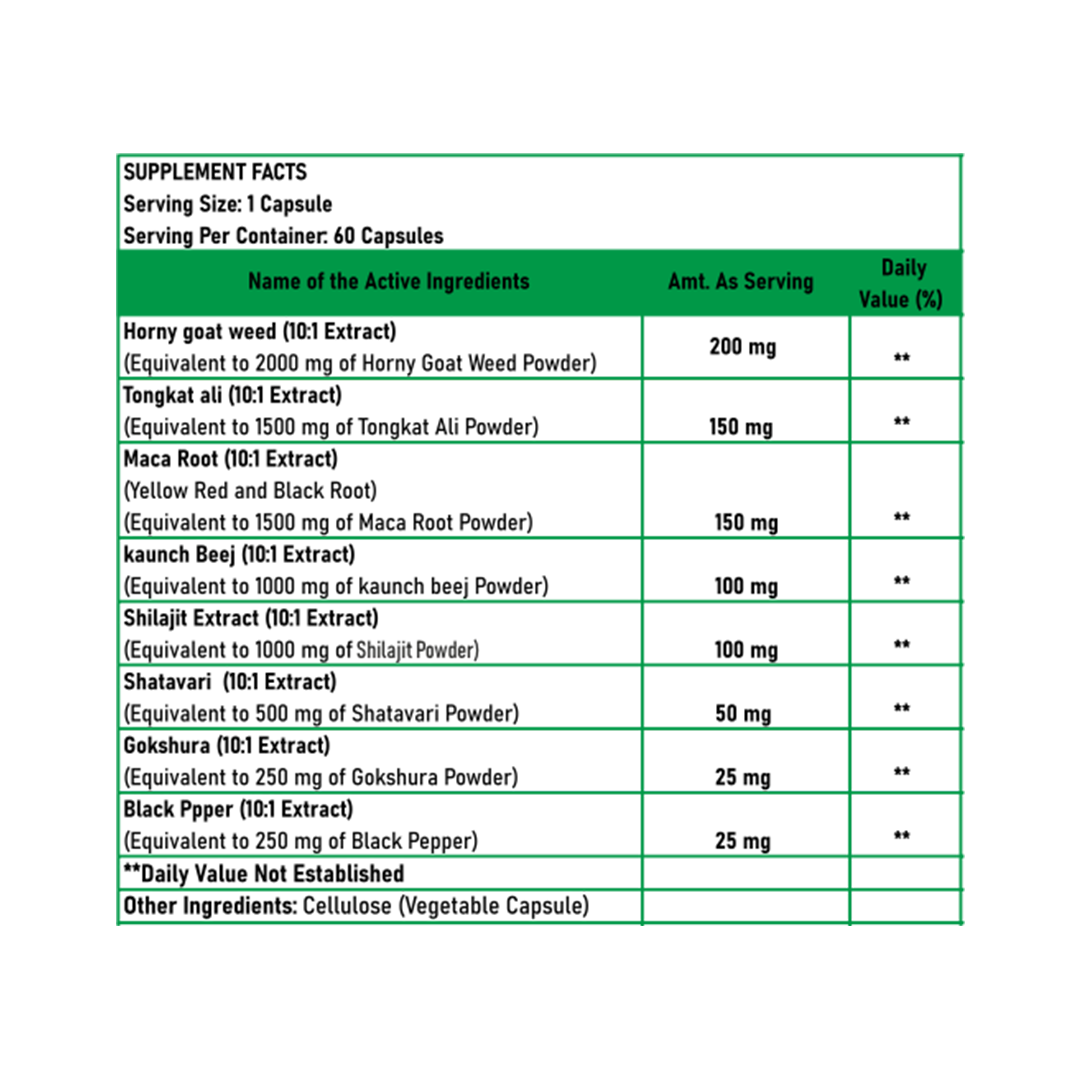 Morningwood Horny Goat Weed Capsules for Men - Natural Energy & Libido Support | Premium Epimedium Extract for Sexual Wellness