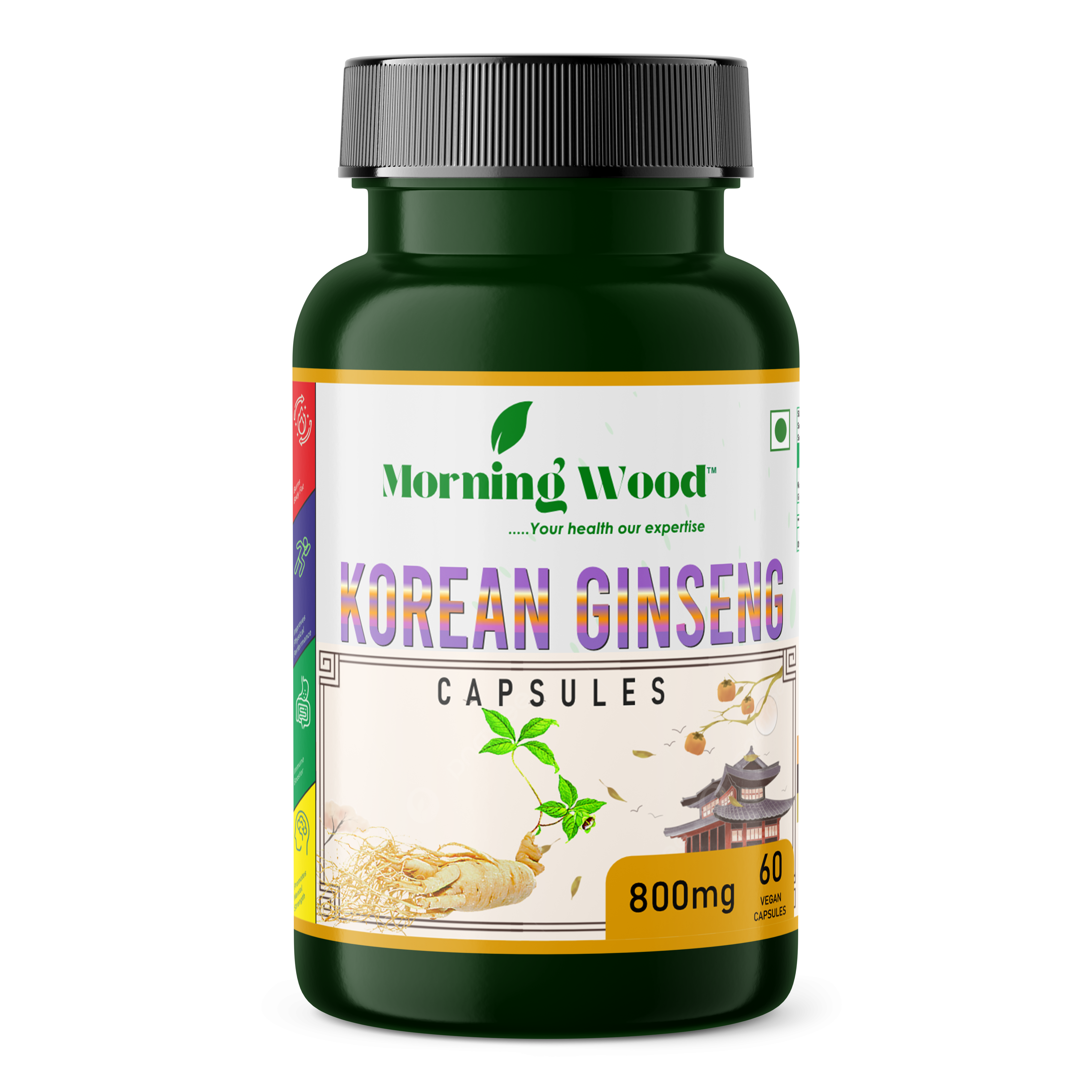 Korean Red Ginseng Capsules For Energy | Best Korean Ginseng Tablets | Premium Korean Ginseng Oral Supplement | Morningwood
