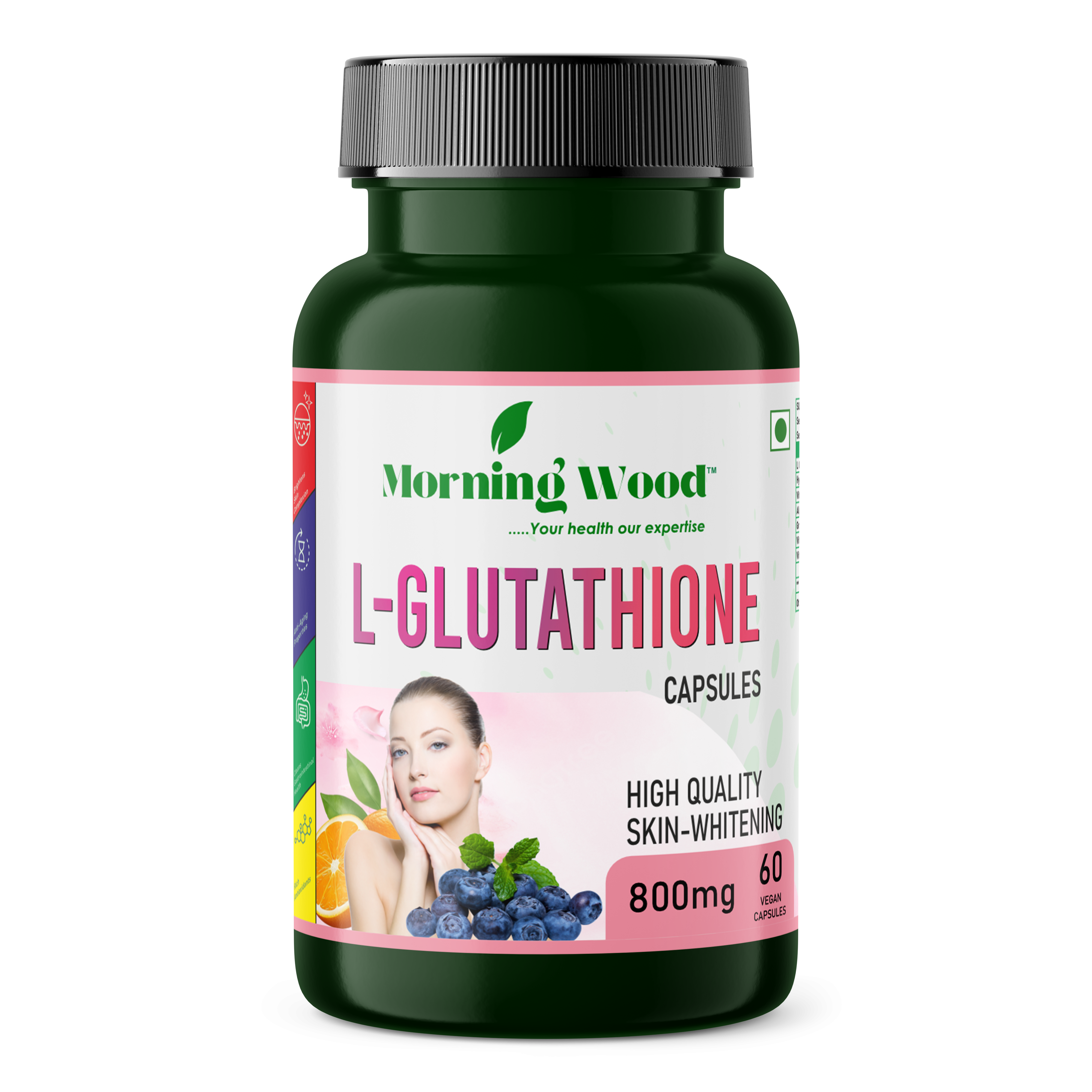 Morningwood L-Glutathione Capsules 800mg | Premium Active White L-Glut MorningWood Inc Morningwood L-Glutathione Capsules 800mg | Premium Active White L-Glut MorningWood Inc