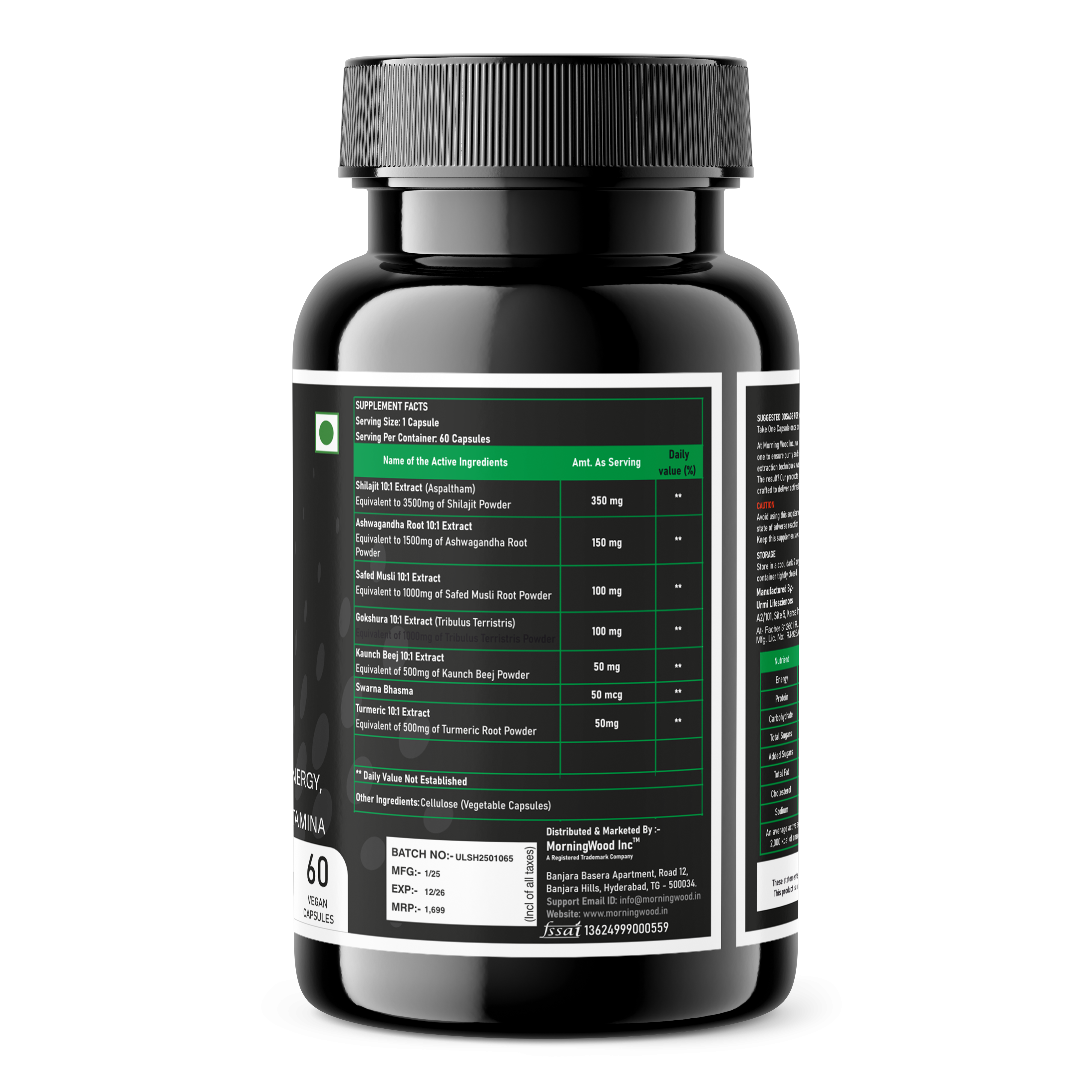 Shilajit Capsules - 800mg | Shilajit Gold Capsules | Shilajit : Benefits, Precautions and Dosage| Morningwood Pure Himalayan Shilajit Capsules - Best Authentic Shilajit Extract for Maximum Energy & Male Vitality