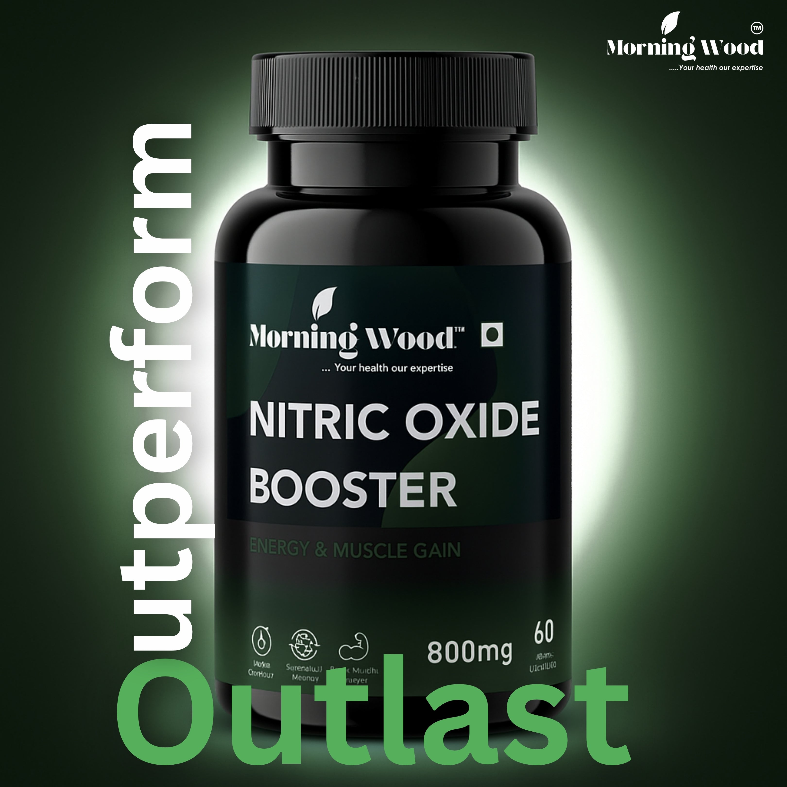 Nitric Oxide Booster Capsules 800mg - 60 Count | MorningWood