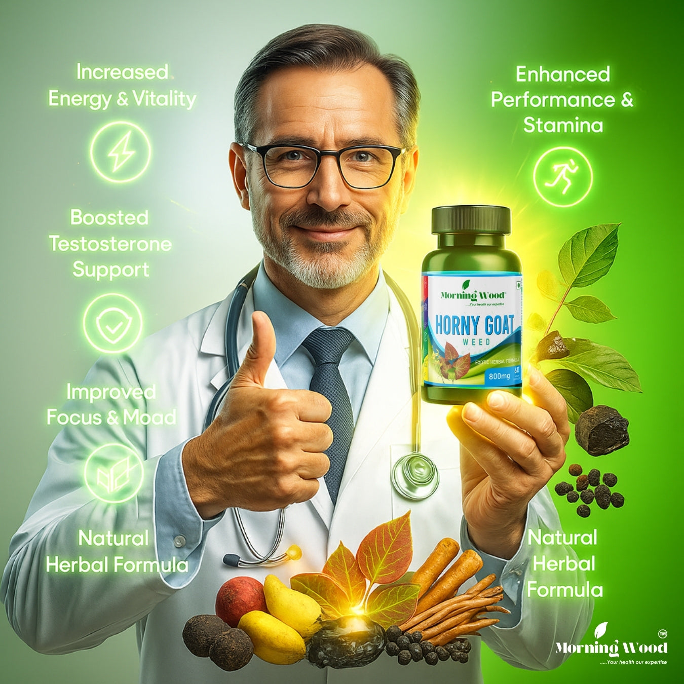 Horny Goat Weed Capsules 800mg - 60 Count | MorningWood