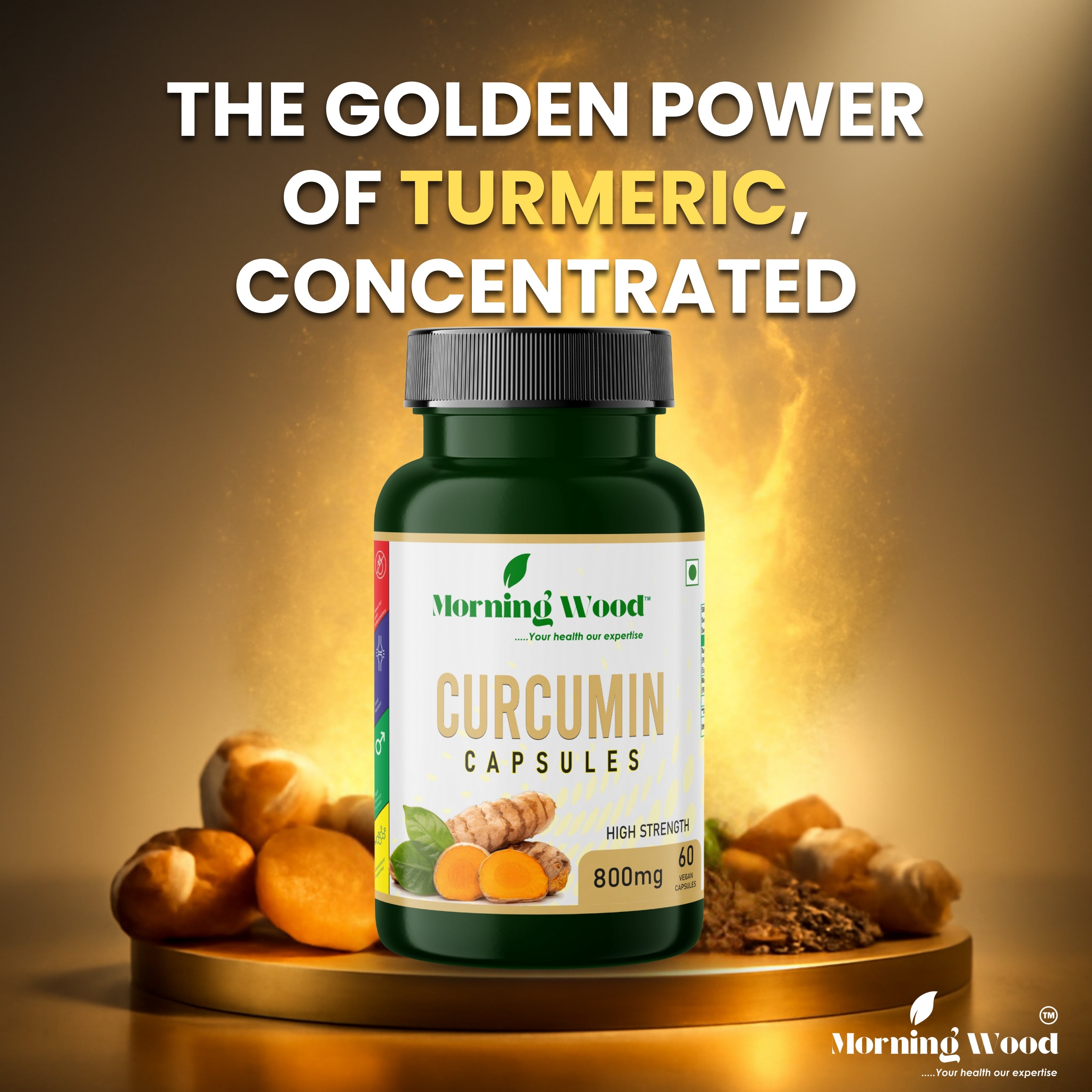 Curcumin Capsules 800mg - 60 Count | MorningWood