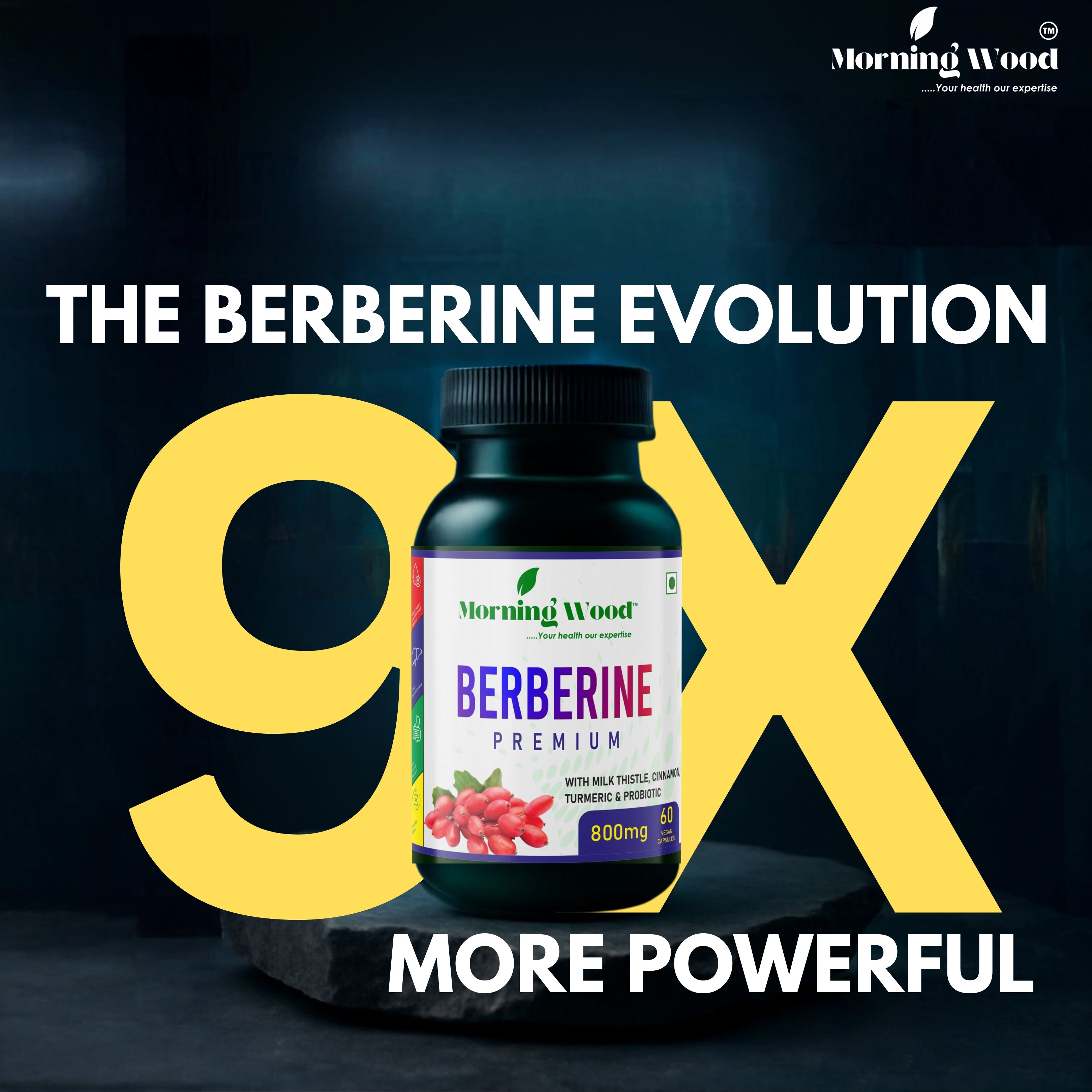 Berberine Premium Capsules 800mg - 60 Count | MorningWood