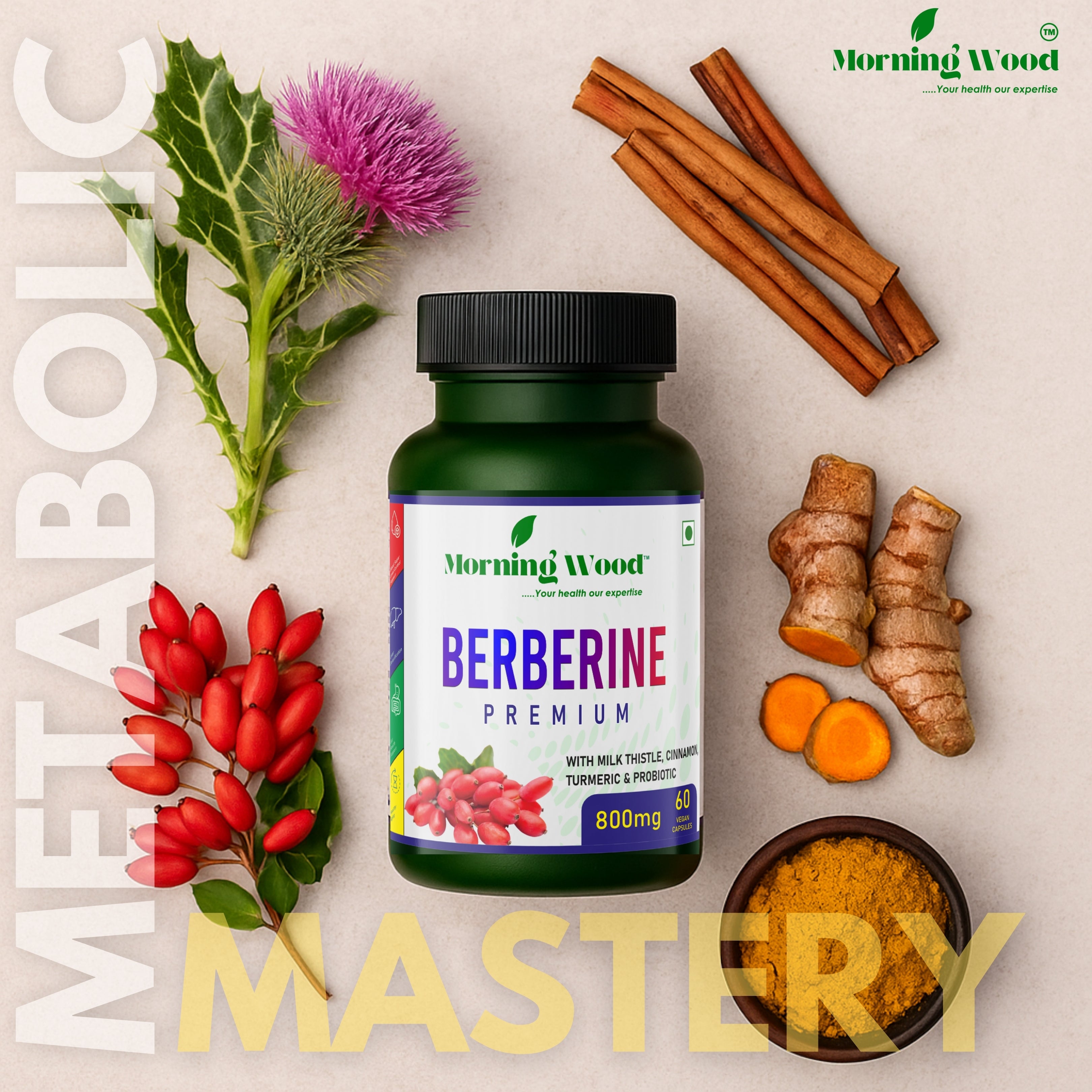 Berberine Premium Capsules 800mg - 60 Count | MorningWood
