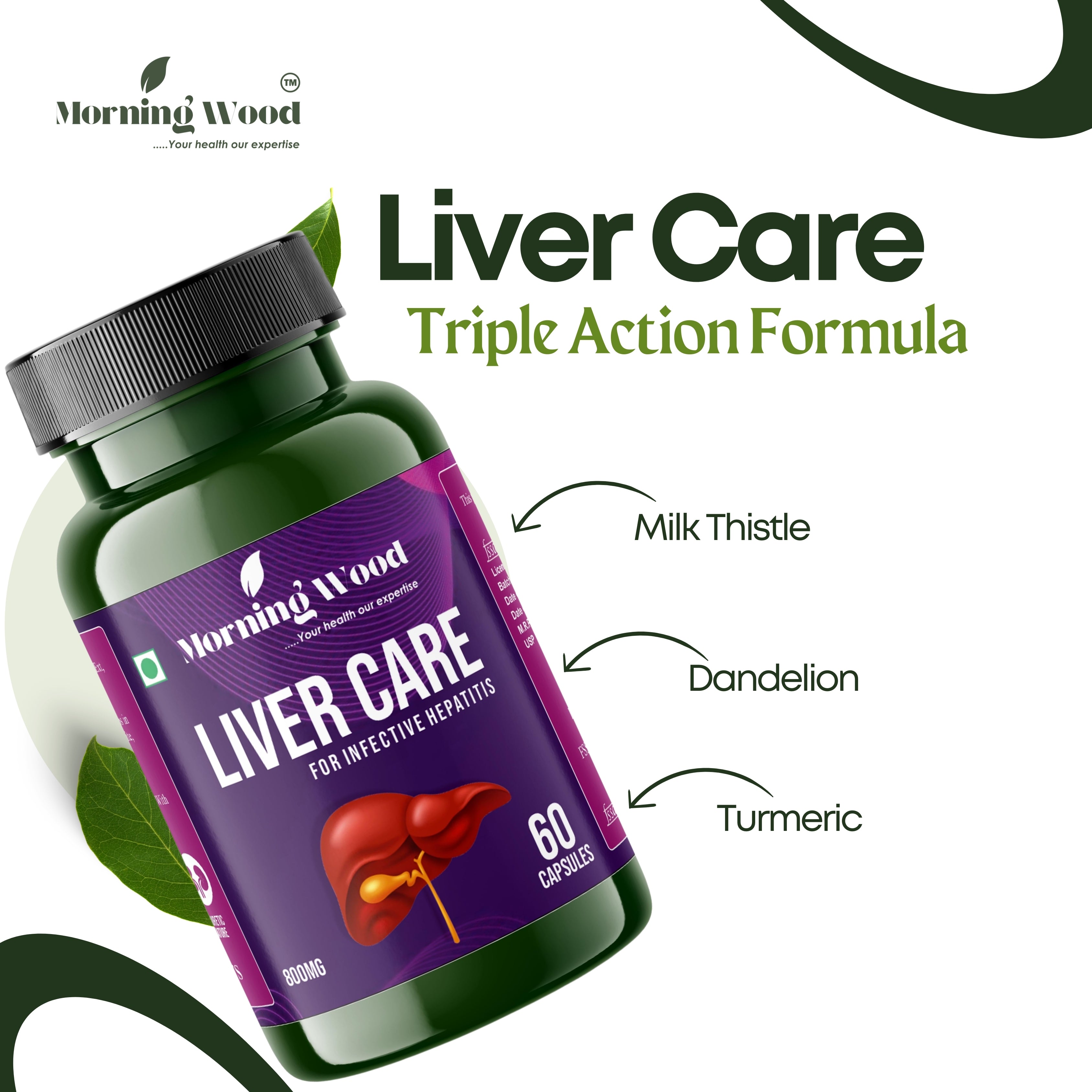 Liver Care Capsules 800mg - 60 Count | MorningWood