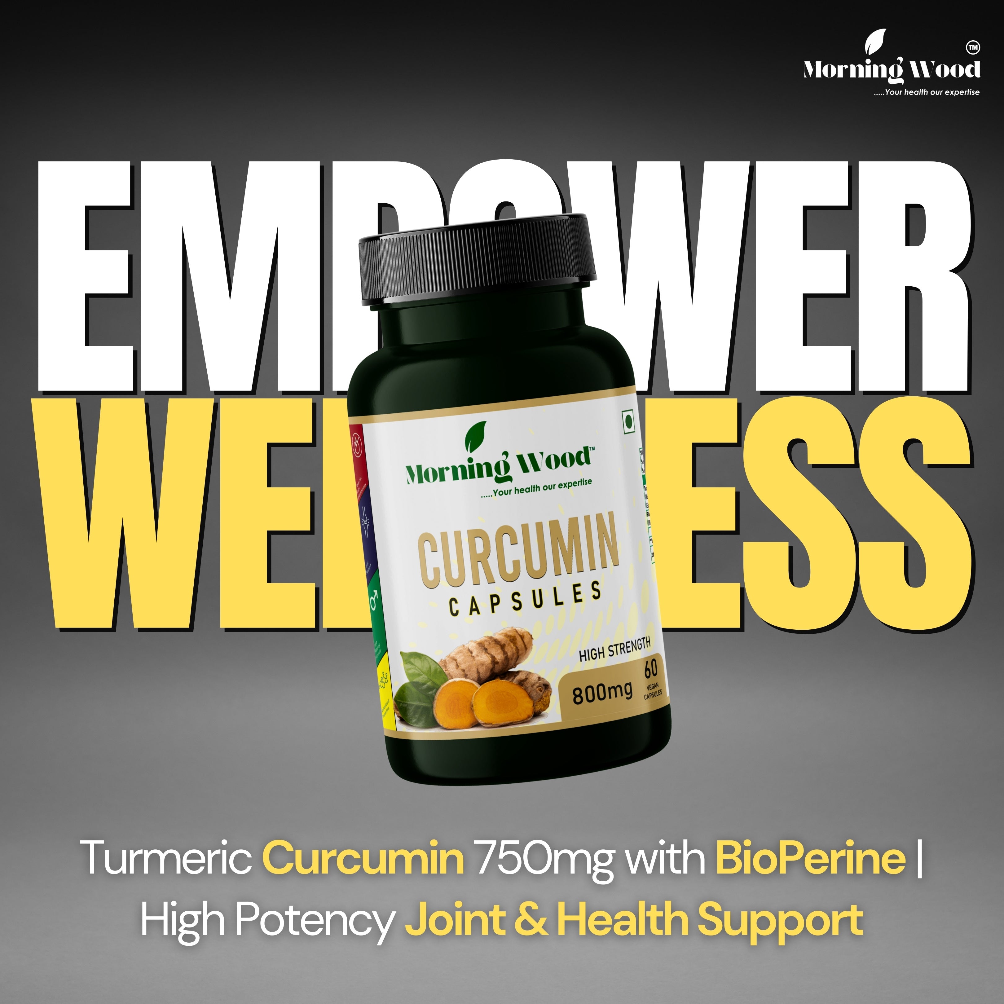 Curcumin Capsules 800mg - 60 Count | MorningWood