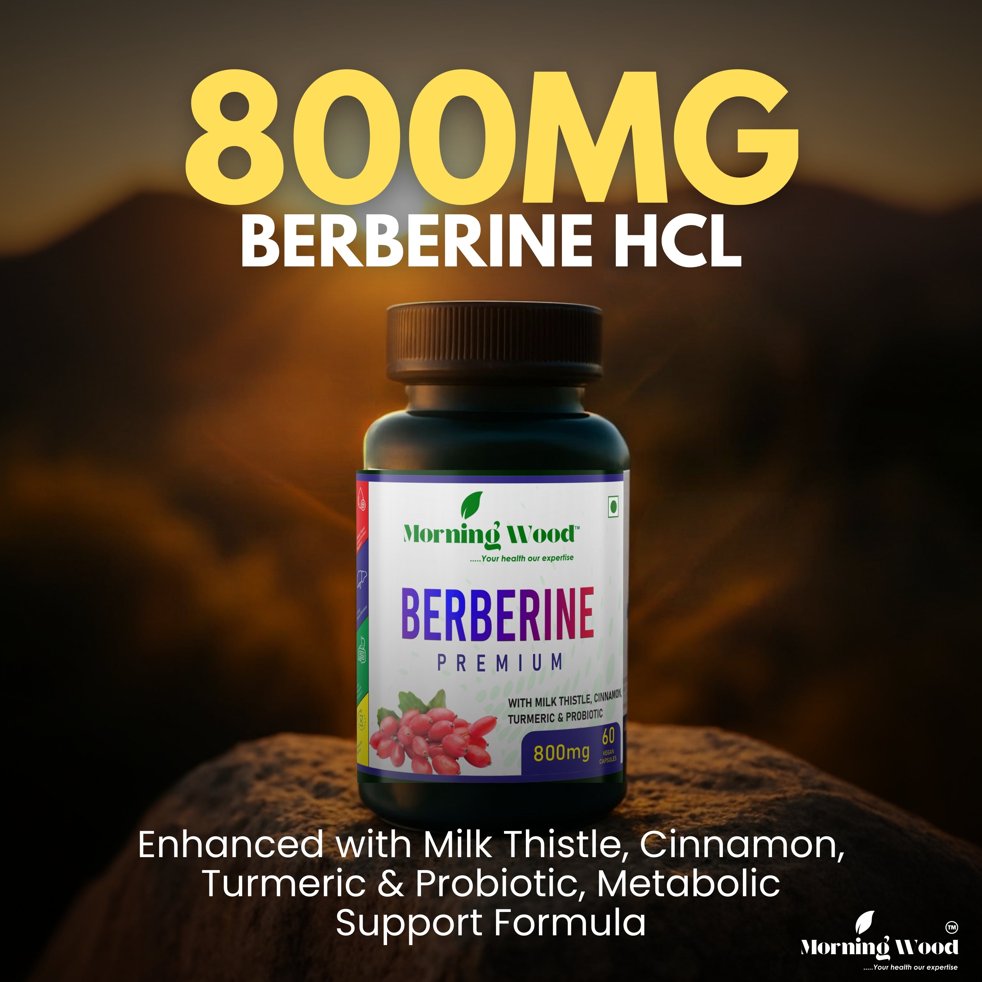 Berberine Premium Capsules 800mg - 60 Count | MorningWood