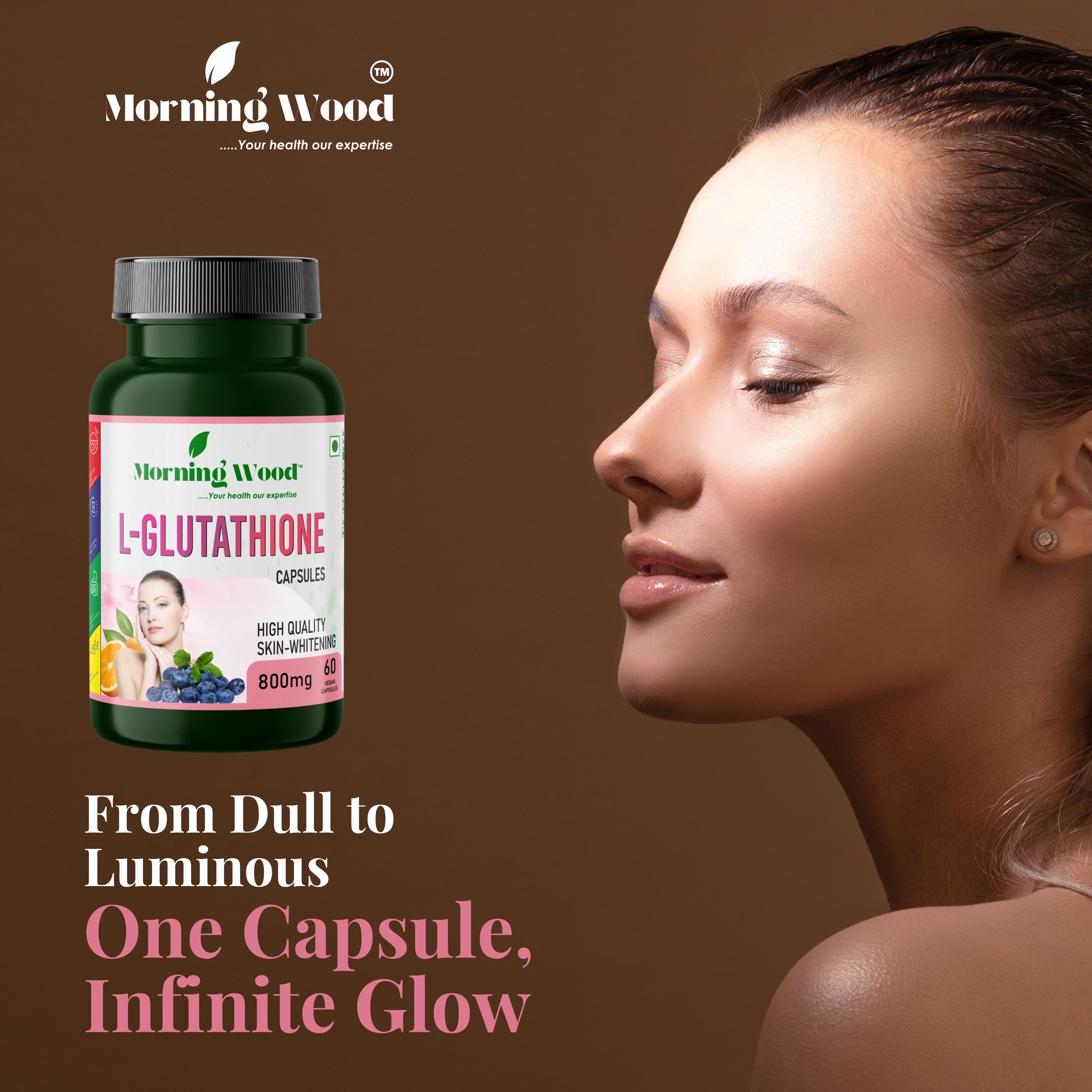 L-Glutathione Extract Capsules 800mg - 60 Count | MorningWood