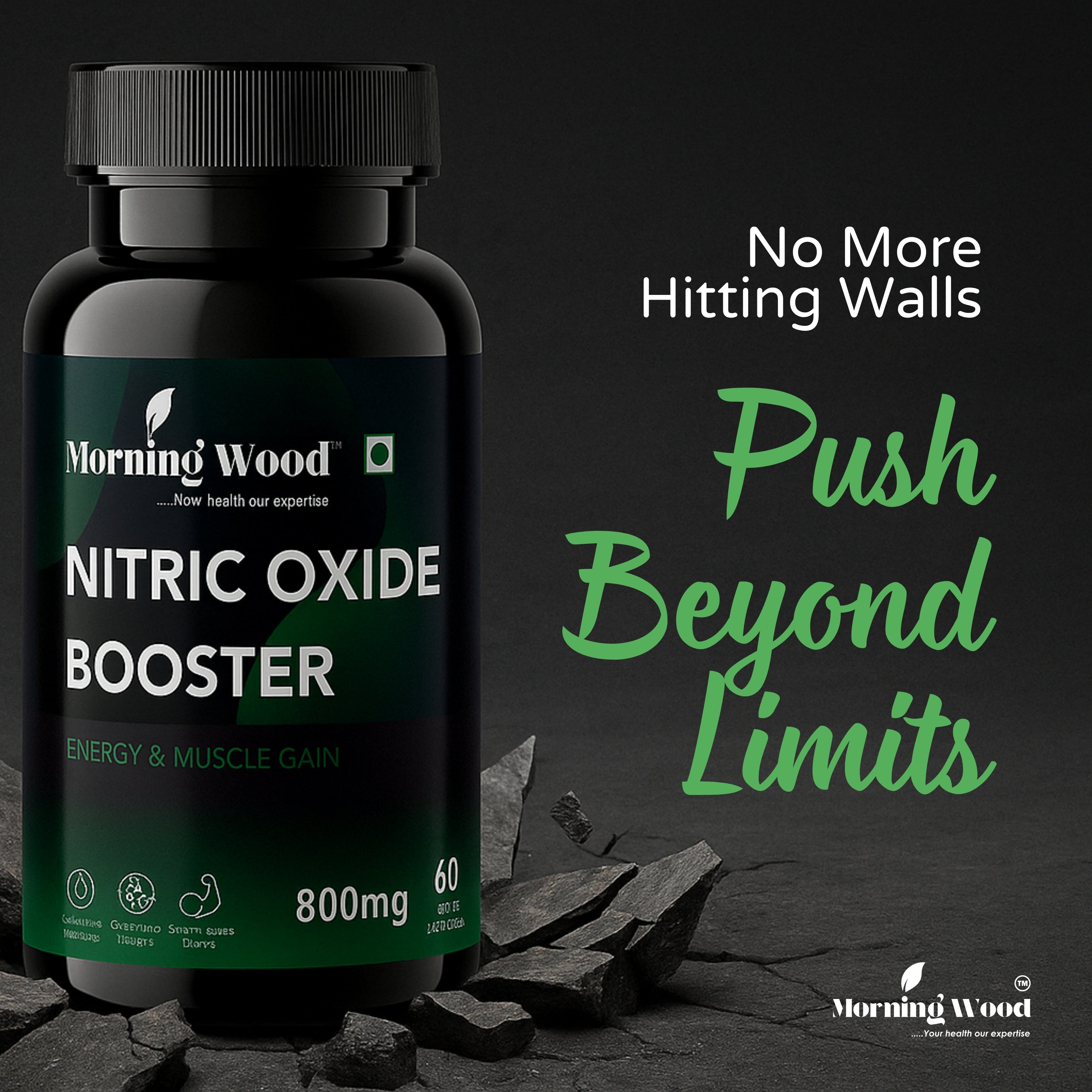 Nitric Oxide Booster Capsules 800mg - 60 Count | MorningWood
