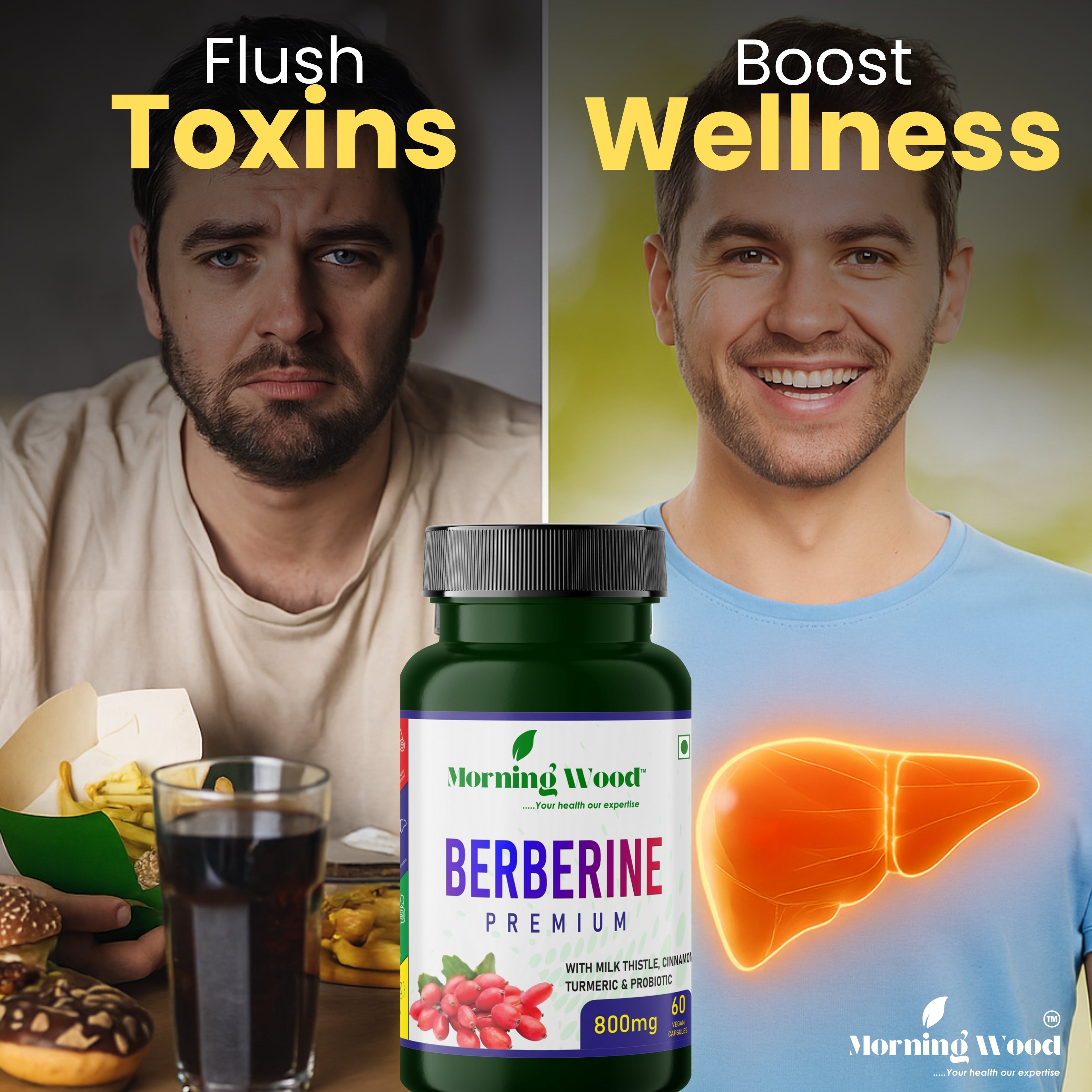 Berberine Premium Capsules 800mg - 60 Count | MorningWood