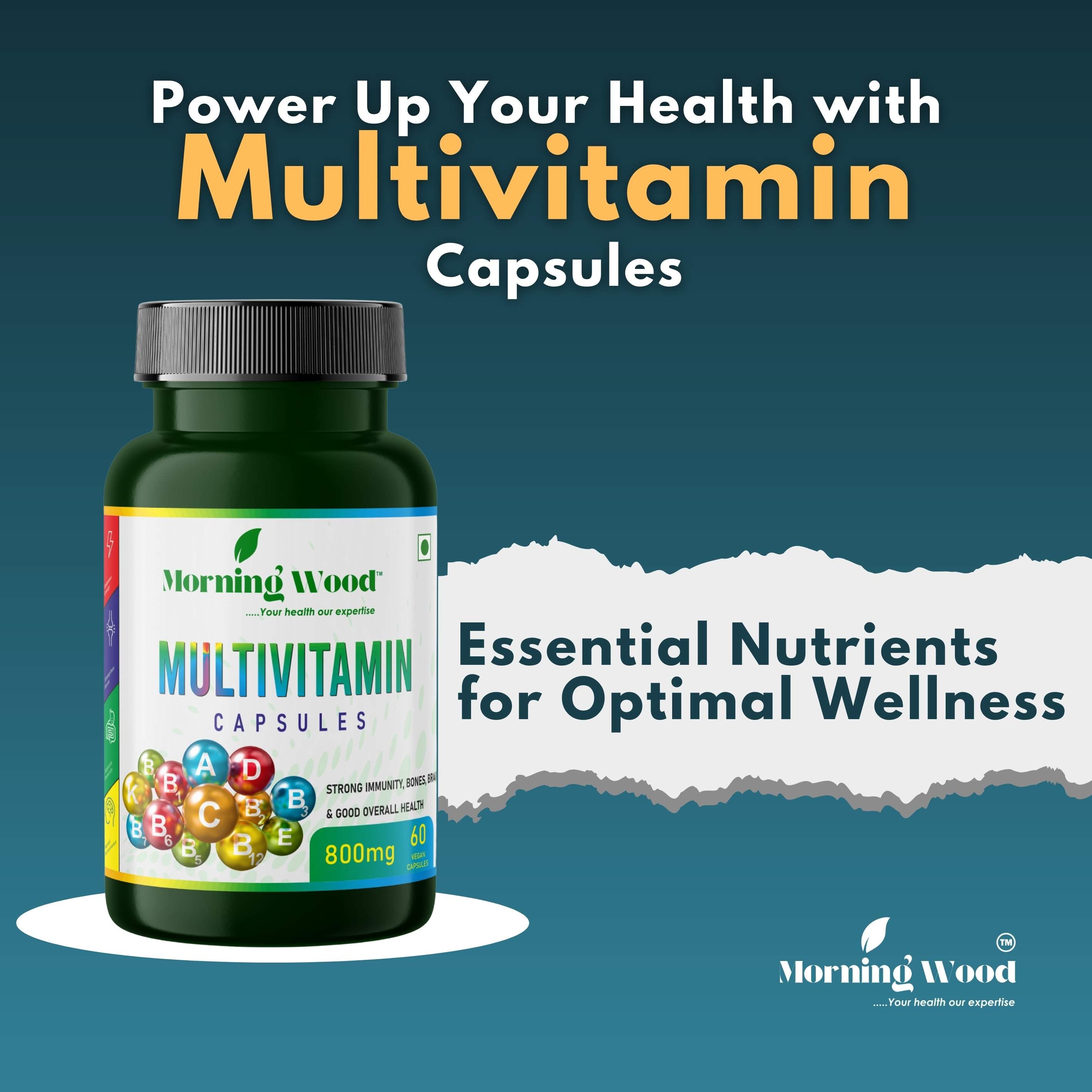 Multivitamin Capsules 800mg - 60 Count | MorningWood