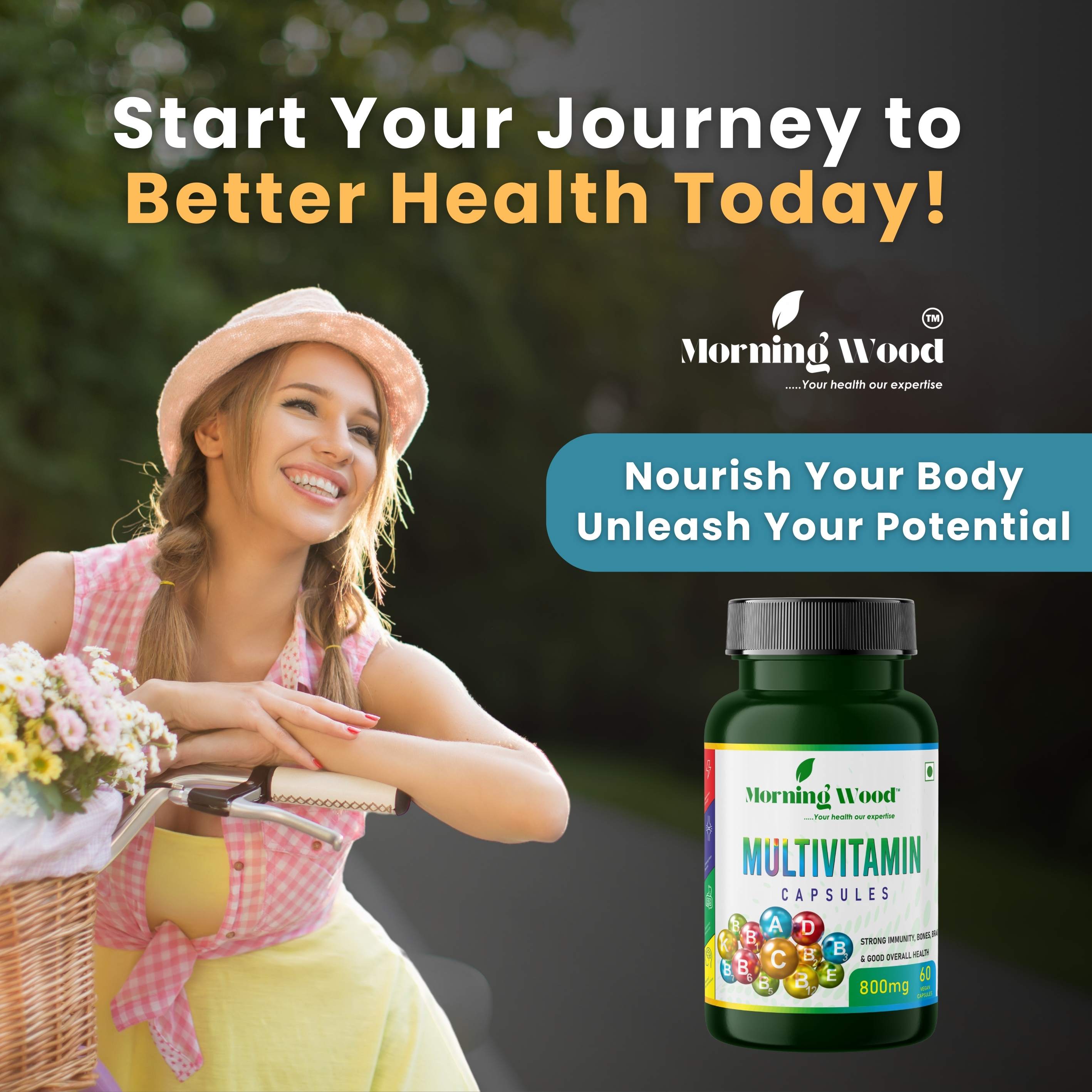 Multivitamin Capsules 800mg - 60 Count | MorningWood