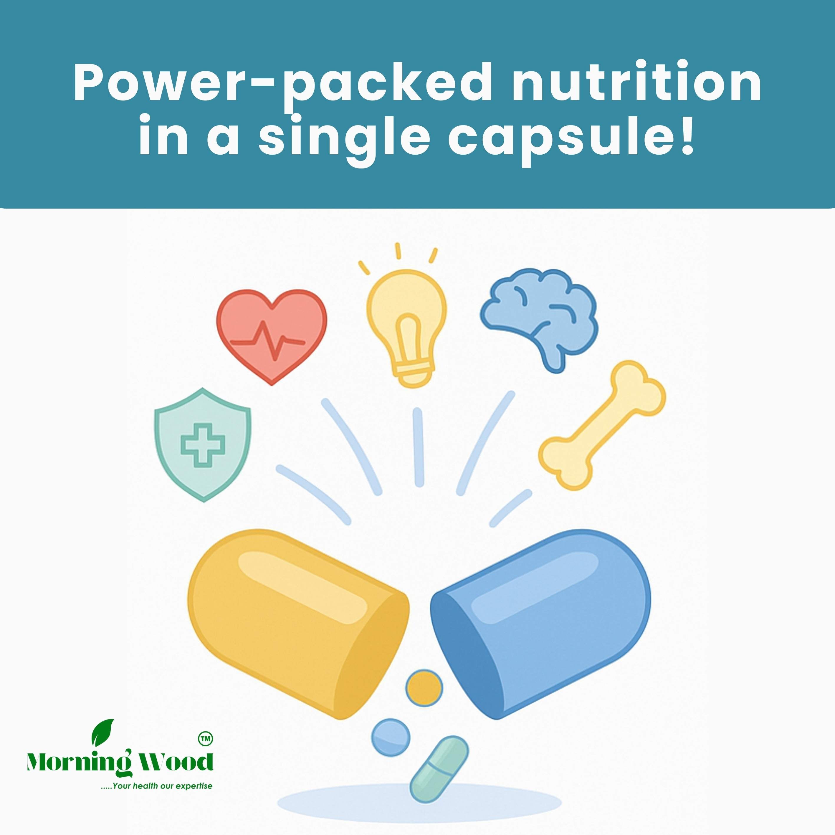 Multivitamin Capsules 800mg - 60 Count | MorningWood