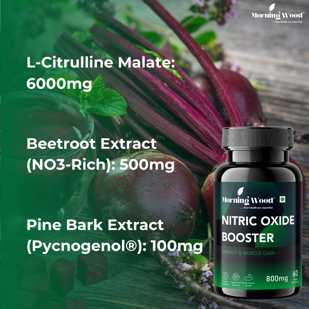 Morningwood Nitric Oxide Supplements - Benefits for Men | Natural NO Booster for Muscle Growth, Blood Flow & Performance