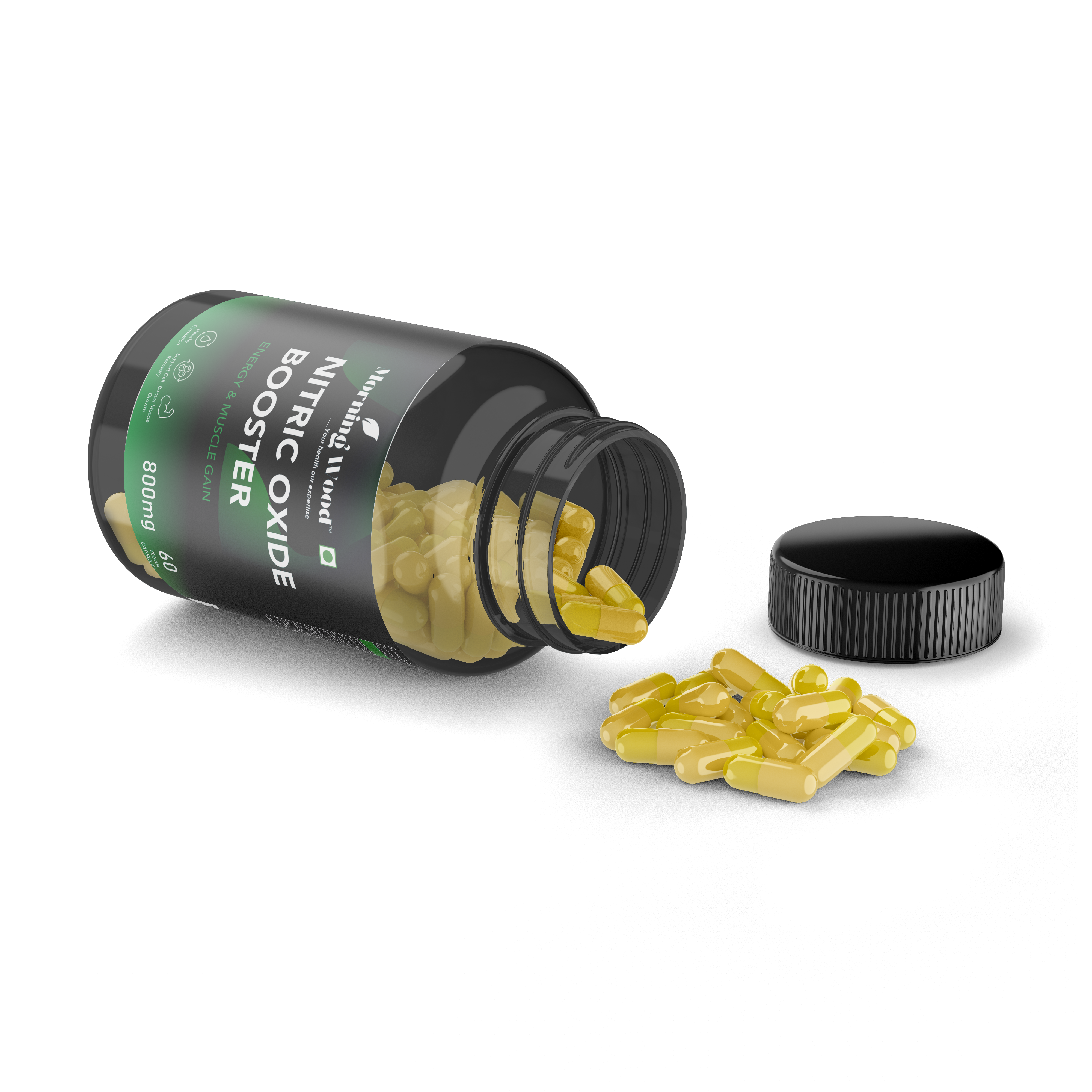 Morningwood Nitric Oxide Supplements - Benefits for Men | Natural NO Booster for Muscle Growth, Blood Flow & Performance