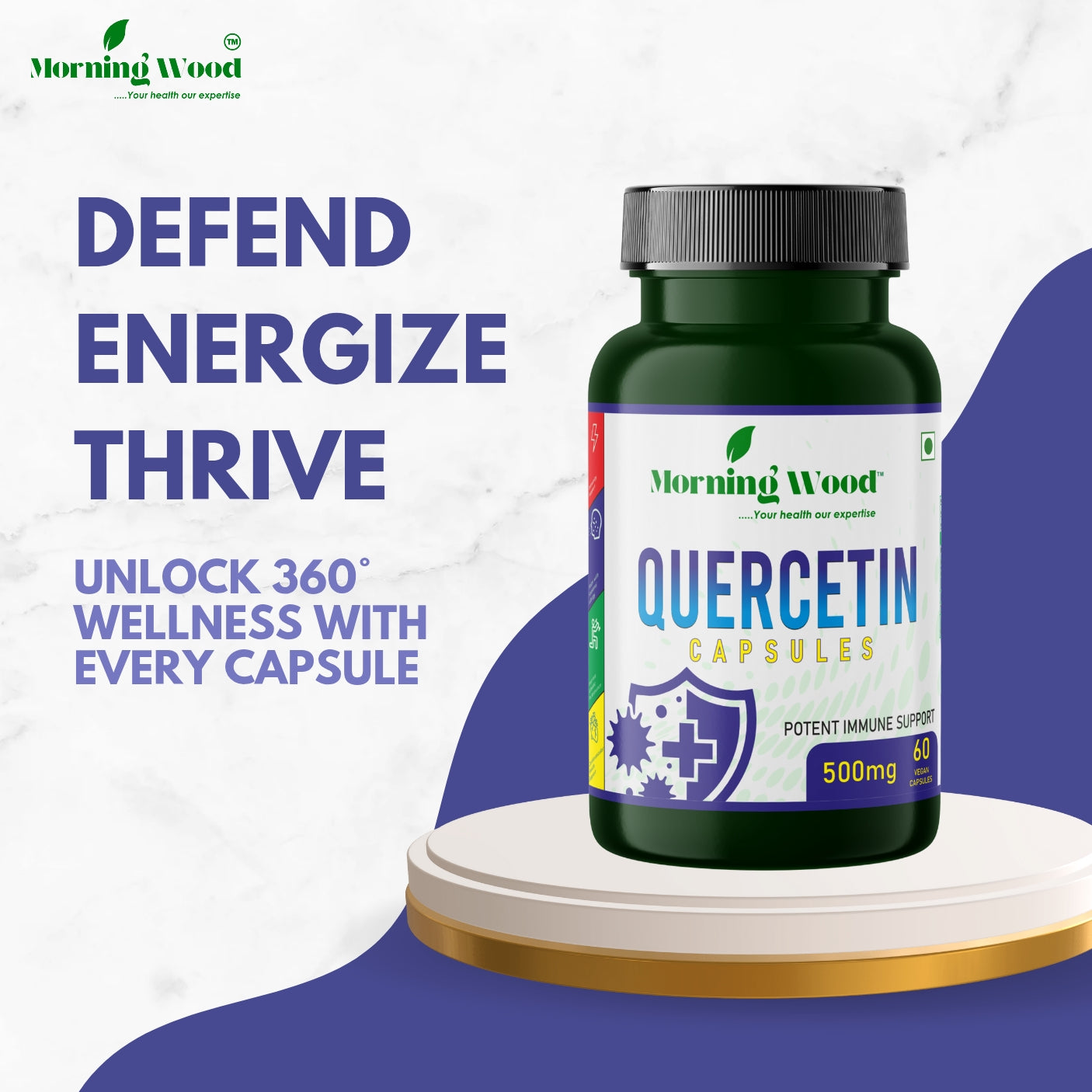 Quercetin Capsules 500mg - 60 Count | MorningWood